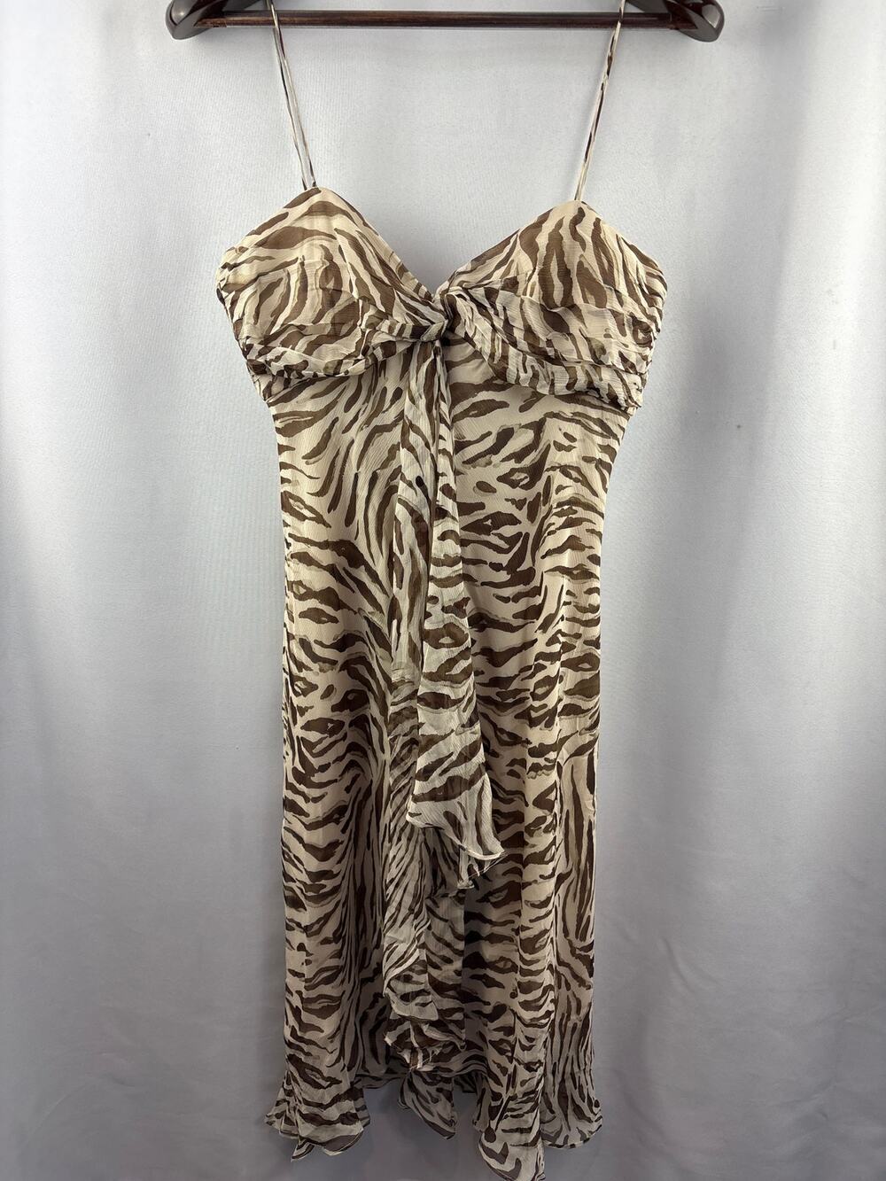 Women’s Milly Size 10 Brown & Tan Animal Print Cocktail Dress